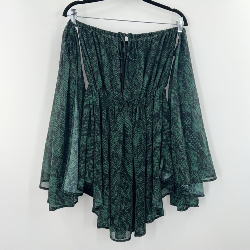 Michael Costello x Revolve NWT Geneve Mini Dress in Green Snake size Small - Picture 3 of 9